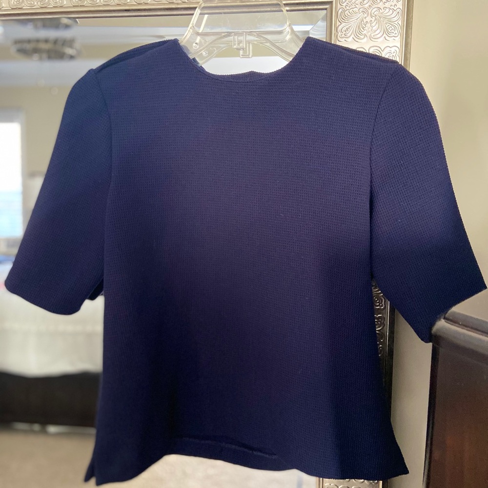 • ZARA • navy knit top
